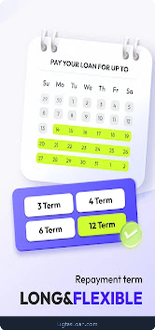 MabilisCash app: repayment term calendar